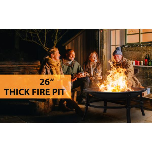 26 inch fire pits for outdoor camping smokeless round wood burning 66*66*42 cm stocked