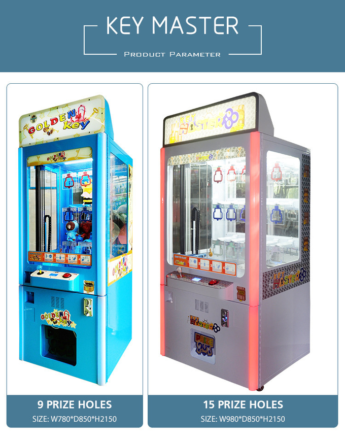 Coin Operated Key Master Game Golden Key Prize Vending Game Machine With Bill Acceptor