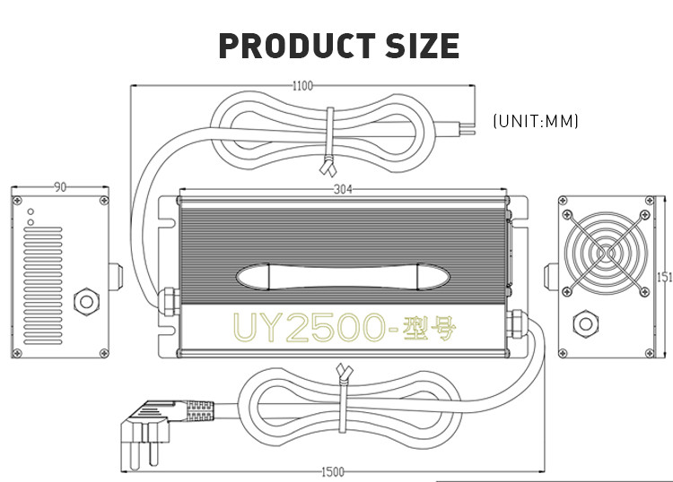 High Power Smart Lithium Ion Battery Charger 48V 38A For Golf Cart