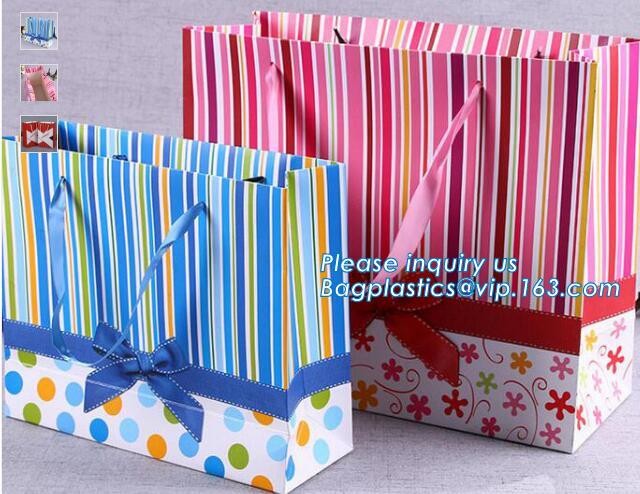 Custom paper bag with handle coated white paper bag printing pattern flower carrier bag,Flower carrier paper bags with d