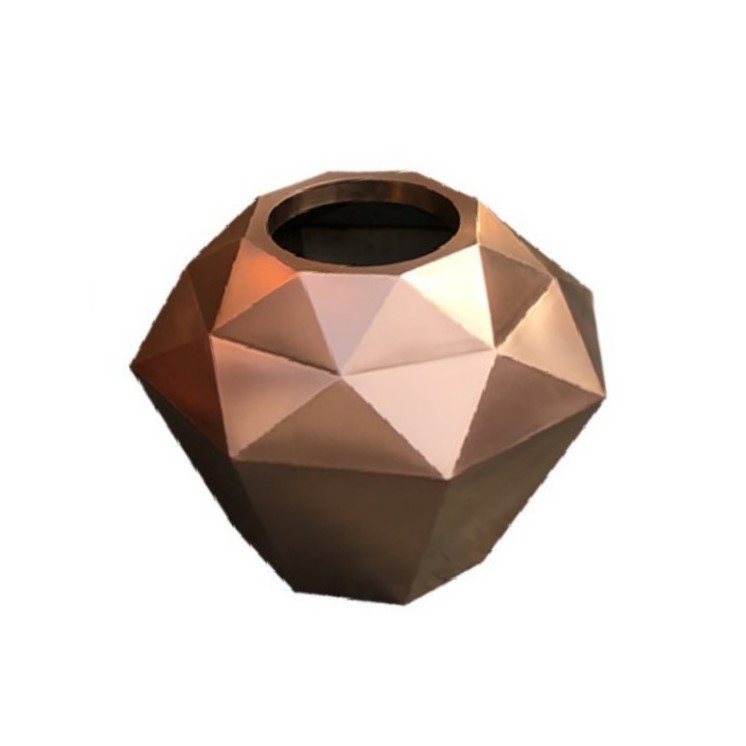 Outdoor brass copper golden hexagonal flower pot & planter