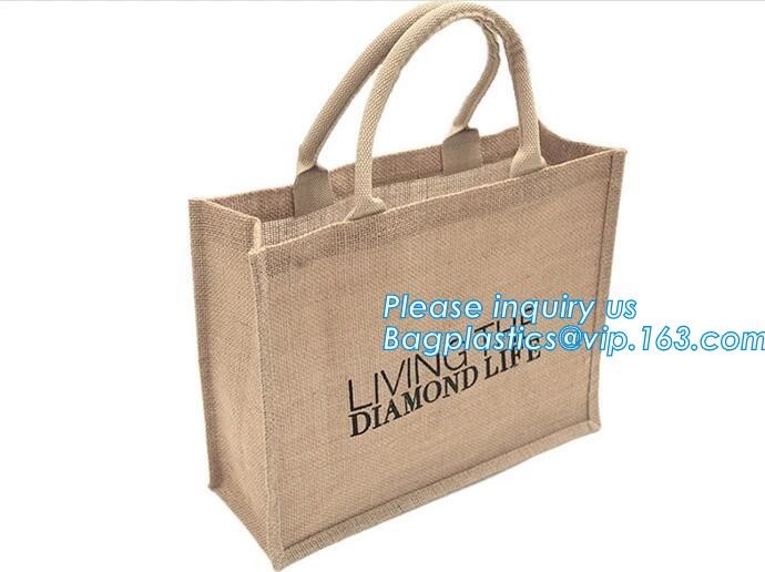 JUTE STORAGE BASKET WITH COTTON ROPE HANDLES,Burlap fabric jute toy storage basket for home storage organization bagease
