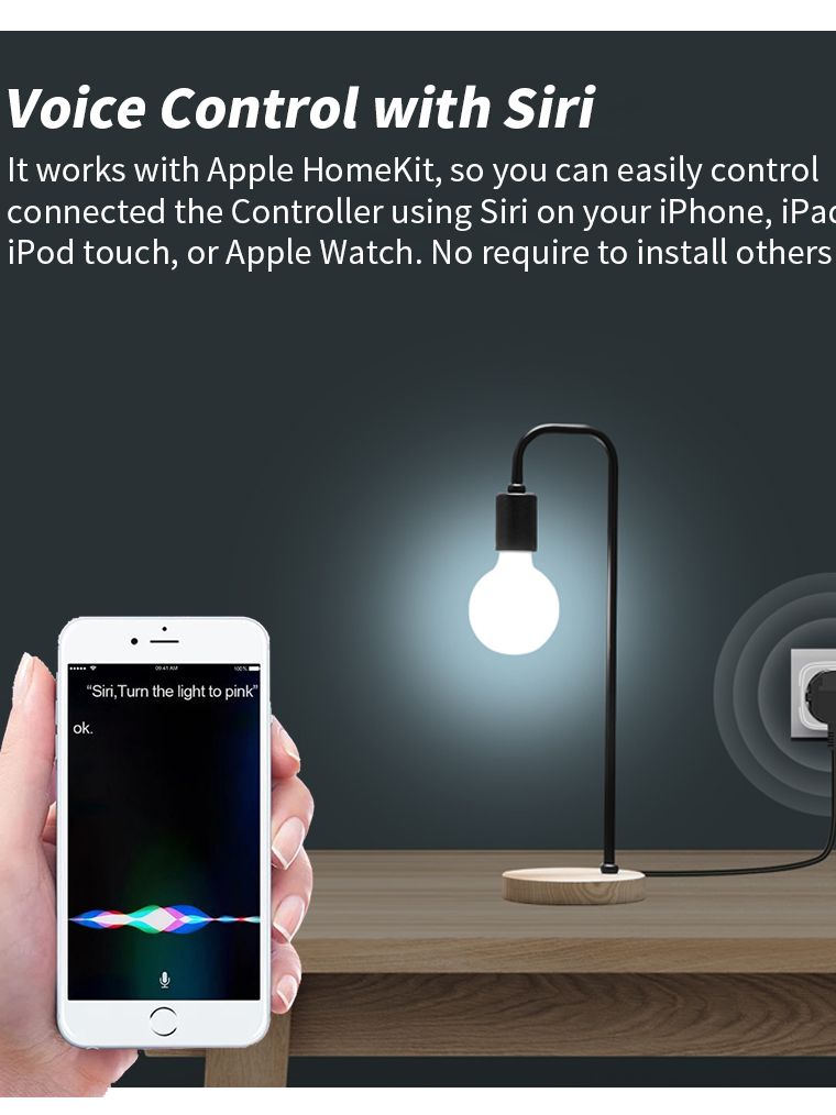 US Plug Smart Homekit Socket 16A 2 Pin DIY Wifi Enabled Plug Socket