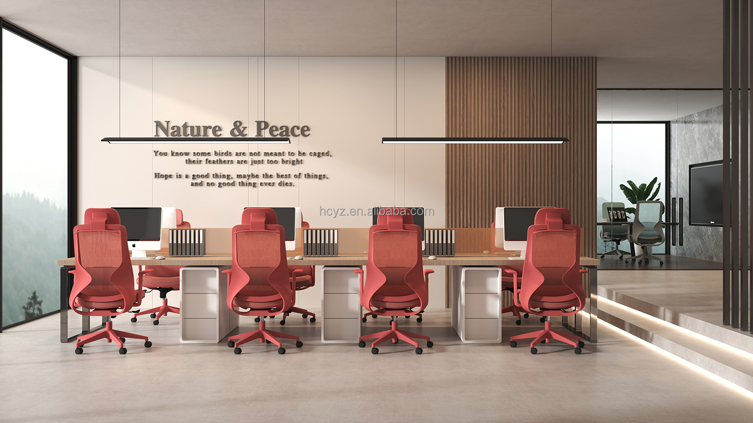 Modern Red Office Furniture Swivel Manager Chair with Adjustable Backrest and Design