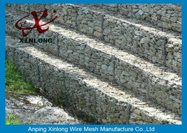Quality Galvanized Galfan Hexagonal gabion box Reinforcing the Rive Bank for sale