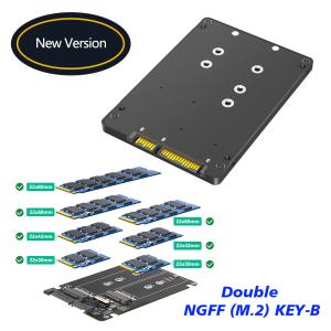 Dual M.2 B Key/B&M Key SSD to 2.5 SATA III Card With Selection Switch Plastic Enclosure