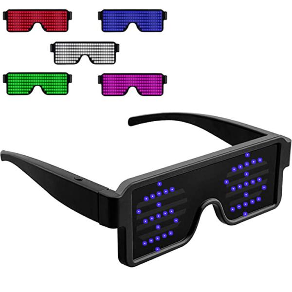 Quality USB Rechargeable LED Display Glasses With 11 Patterns 180mAh Battery for sale