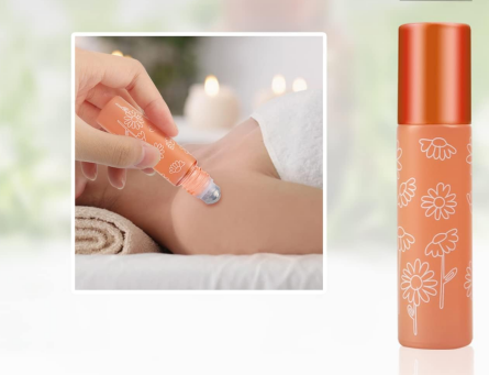 10ml Glass Roll on Bottle with Stainless Steel Roller Balls,Metal Aluminum Lid