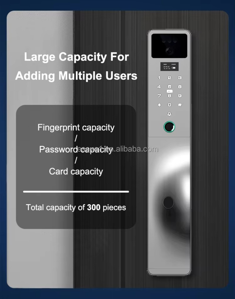 3D Face Video Smart Lock with Camera Tuya APP Fingerprint Smart Mortise Lock