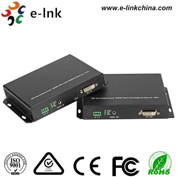 Quality KVM DVI Video To Fiber Converter 1.0 Protocol 1Ch Analog Audio Support KVM, SFP Port 3G for sale