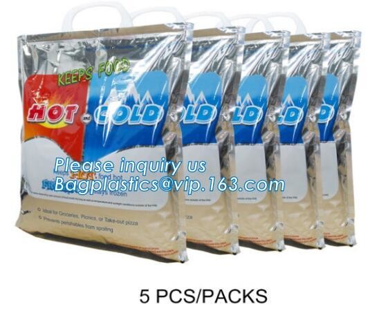 Custom Packing Aluminum Foil Zip-Lock Grocery Handle Thermal Insulation Cooler Bag For Outdoors,Promotional Insulated La
