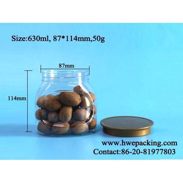 630ml Airless PET Plastic Jar Dessert Crown Cap Nuts Packaging