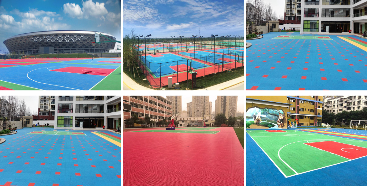 Floating Elasticity PP Floor Interlocking Sports Tiles Clicklock Outdoor