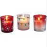 Buy cheap Red Christmas glass votive candle holder with white snow for Christmas decor from wholesalers