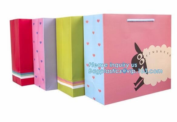 Custom paper bag with handle coated white paper bag printing pattern flower carrier bag,Flower carrier paper bags with d
