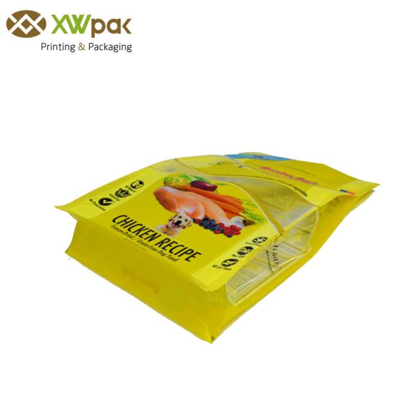 k Aluminum Foil Resealable Food Bags , Bottom Gusset Plastic Dog Food Pouches