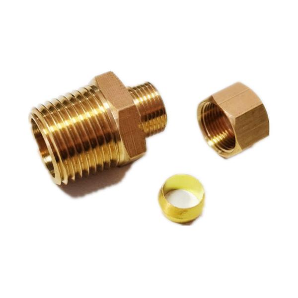 3/8" Comp X 1/2" NPT Compression Union Fitting Brass