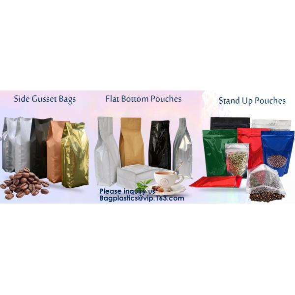 Resealable Zipper Lock Aluminum Foil Flat Bottom Side Gusset Pouch Bag For Packing Whey Protein Powder