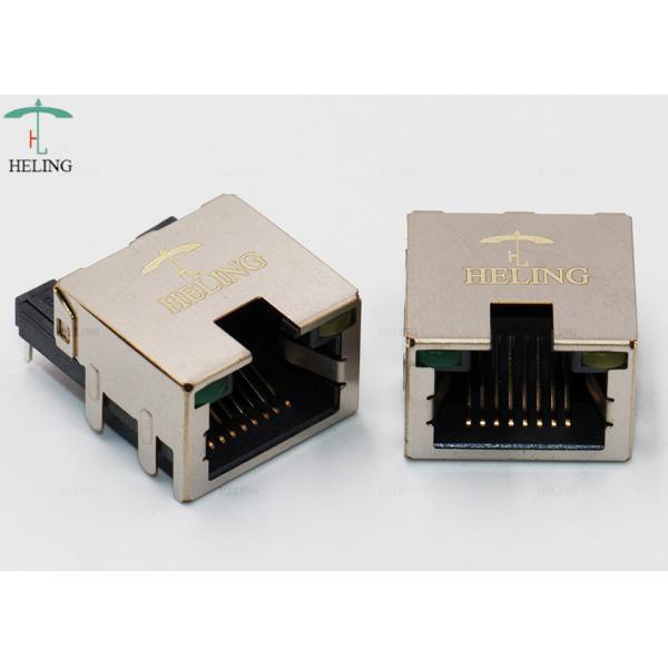 Through Hole Customized Low Profile RJ45 , Tab Up Female Lan Connector
