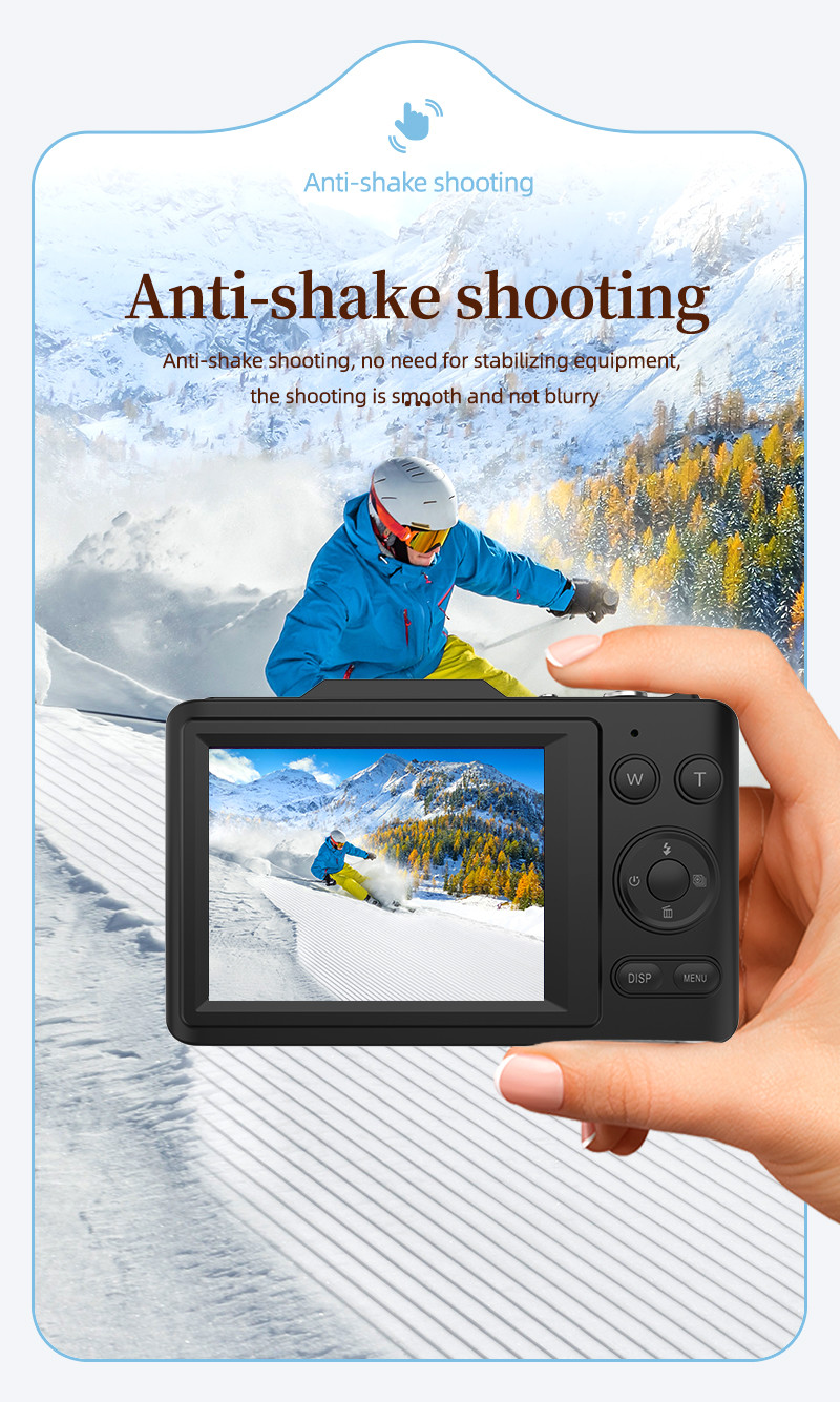 Retro Digital Camera 4K for Travel 2.8" IPS Screen 16X Digital Zoom Anti-shake Vlogging Mini Digital Cameras