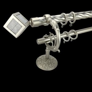 China 300cm Twisted Pipe Metal Curtain Rod Sets For Home wholesale