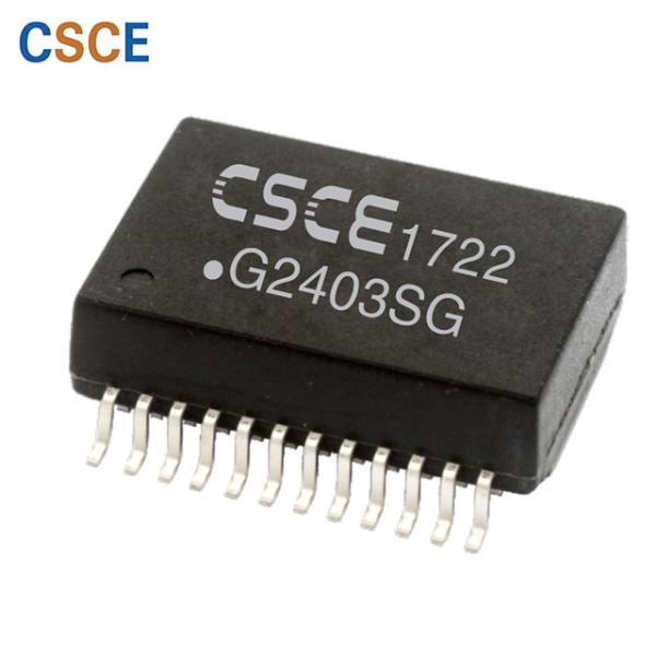 Quality Single Port POE Lan Transformer 24 Pin Modules Isolation Voltage 1500 Vrms / Min for sale