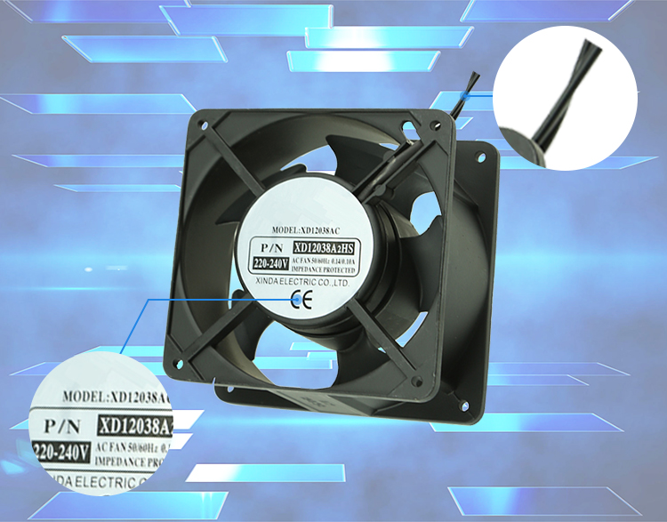 200V AC Axial Cooling Fan For Server Cabinet With Plastic Blade Ball Bearing Type