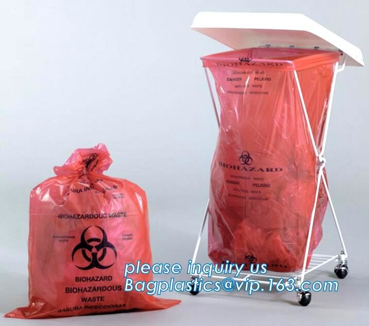 LDPE biohazard waste bin bags disposable medical autoclave bags, biohazard specimen bag plastic adhesive flat bag, bagea