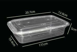 Rectangular 28oz PP Meal Prep Food Container with Lid Microwave Safe