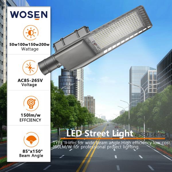 Waterproof IP65 LED Solar Street Lights Auto On Off Smart Photocell Sensor