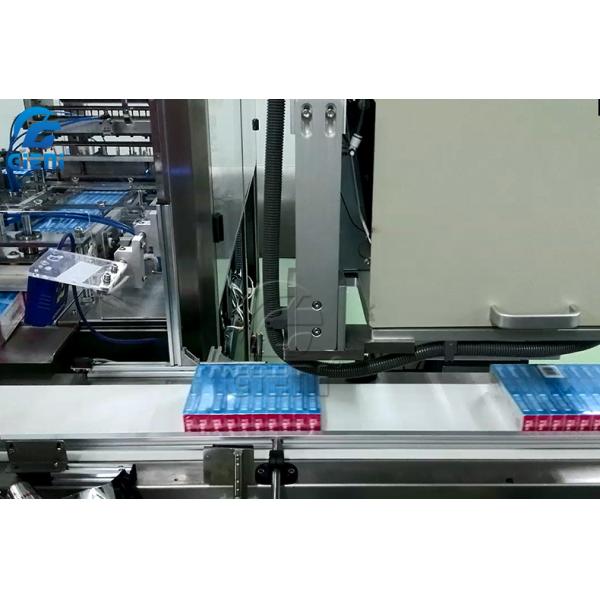 220V 0.65KW Automatic Box Labeling Machine Real Time Barcode Printing