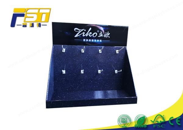 Quality Plastic Hooks 4C CMYK 350g CCNB Cardboard Counter Display for sale