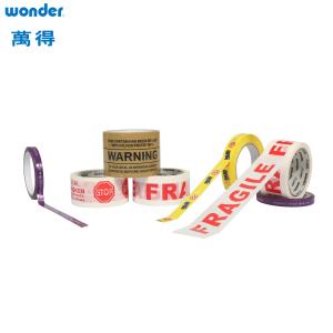 China Custom Printing Red  Acrylic Bopp Tape  0.040mm Crystal Branding on sale