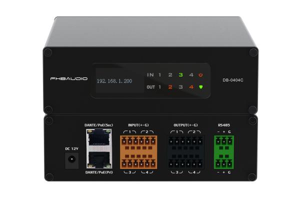 Quality 4CH Dante Audio DSP DC 12V Dual Power Supply Dante Audio Interface for sale