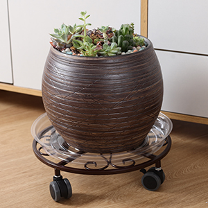 Indoor and Outdoor Plant Dolly Rolling Stand for 10.2 and 12 Inch Pots Perfect for Office
