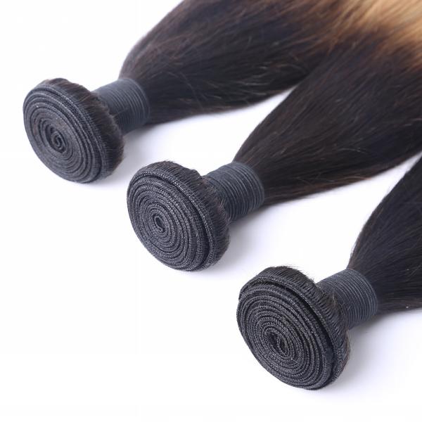 8-30 Inches Human Hair Extension Ombre Color Silky Straight Brazilian Hair Weft