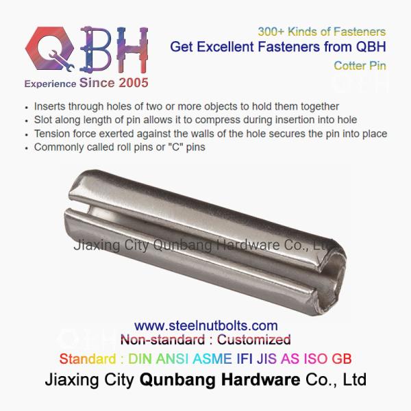 QBH Slotted Spring Pins Carbon Steel ZP/YZP/PLAIN/BLACK/HDG Dacromet Geomet Nickle Plate Roll Cotter Pins "C" Pins
