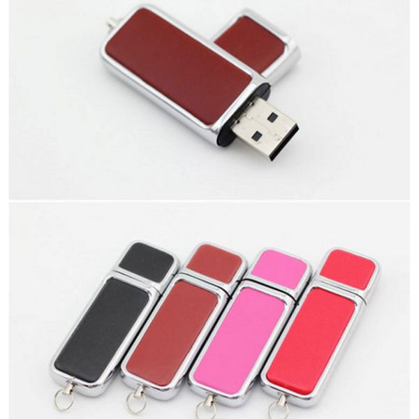 Promotional engravable Leather USB Flash Drive custom logo printing