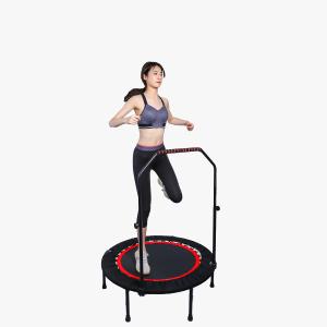 China 1M Folding Junior Trampoline With Handle , Black 40 Inch Trampoline wholesale