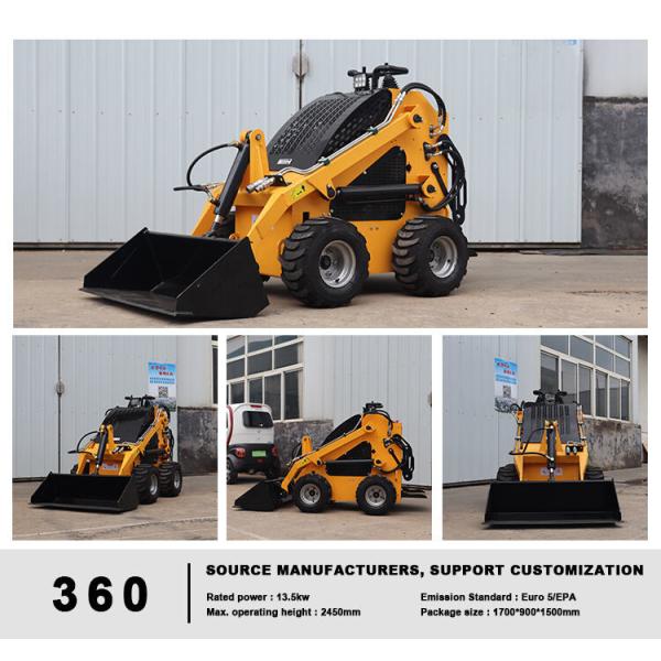 Front End 420cc Small Skid Steer Loader With Bucket Attachment