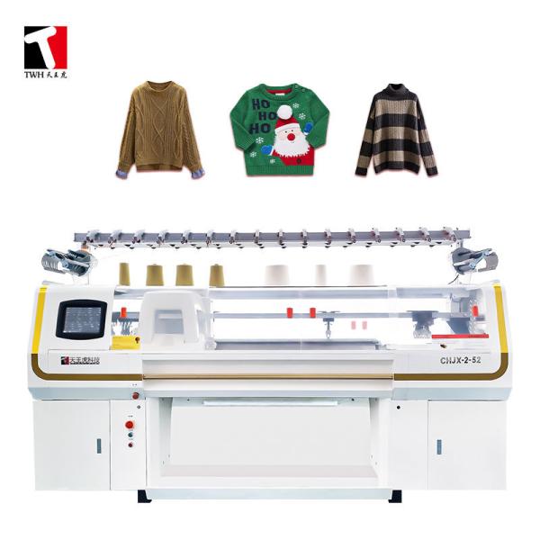 Quality Jersey Knit Fabric Sweater Flat Knitting Machine 80inch 5G Dual System for sale