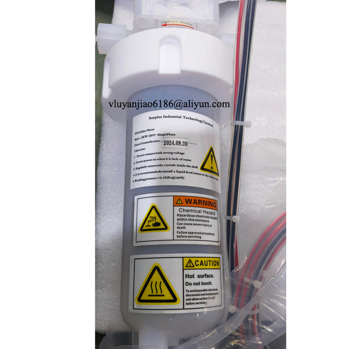 Ultrapure 10-18kW PTFE Wetted Surfaces Inline Chemical Fluid Heater For Semiconductor 0
