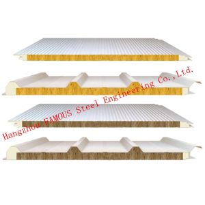 China Recycled Rockwool 100mm 1150mm Sandwich Wall Panels wholesale