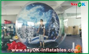 China Inflatable Snow Ball / Transparent Inflatable Chrismas Snow Globe Bubble Dia 5M wholesale