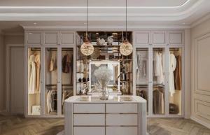 China Solid Wood Hotel Room Cabinets Luxury Custom Sliding Door Wardrobe wholesale
