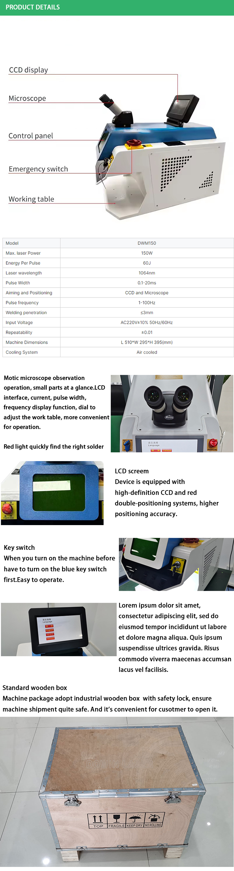Water Cooled 200w 300w Nd YAG Spot 140j High Energy Gold Silver Copper Optical Glass Frame Jewelry Laser Welding Machine
