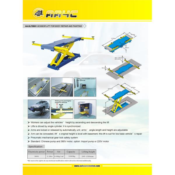 AA4C Automobile Scissor Lift In Ground Car Lift For Spray Booth Floor Scissor Lift AA-ACR3014