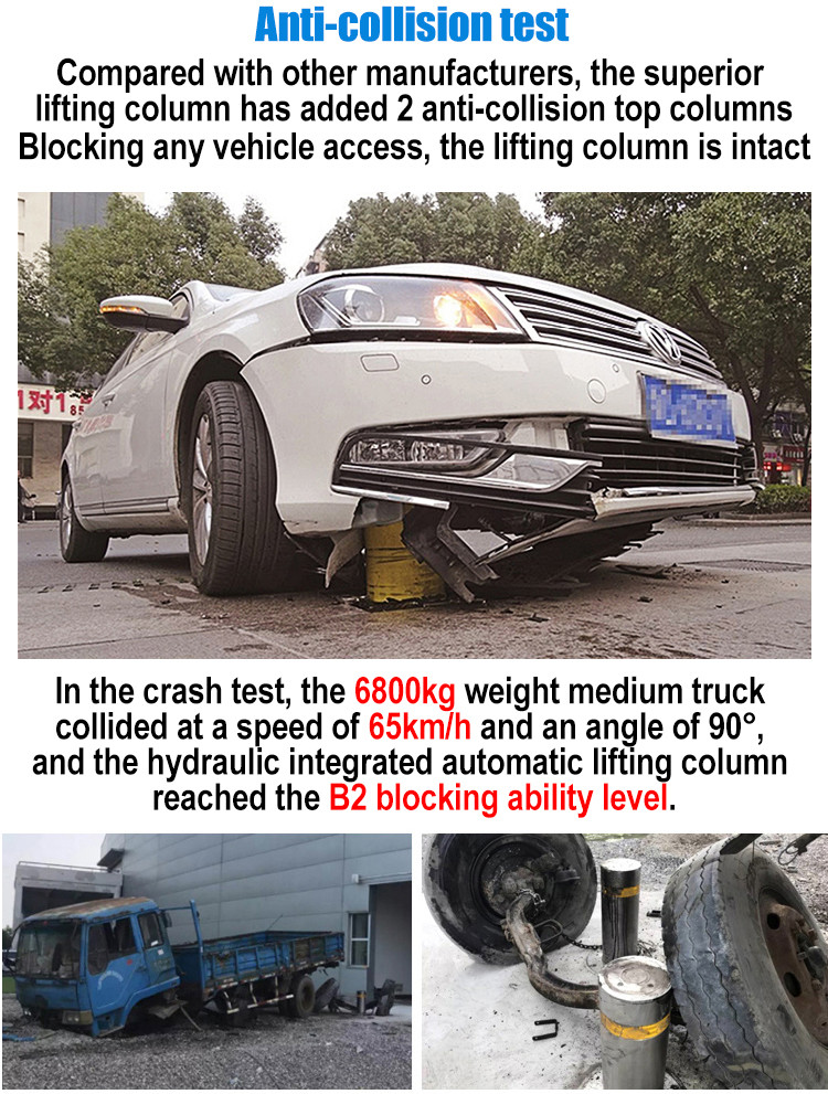 IP68 Automatic Rising Bollards , SS304 Electric Security Bollards