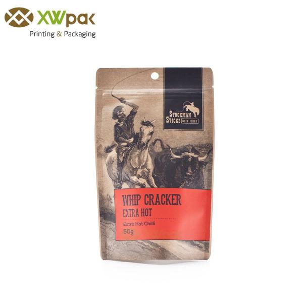 Custom Printed Resealable k Doypack Stand Up Pouch , Aluminum Foil Kraft Bag Packaging