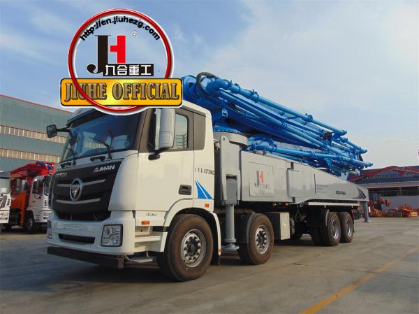 Quality JIUHE 58M cement concrete boom pump truck construction truck pumping for sale